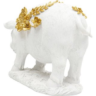 Deco Figurine Flower Pig White 21cm KARE MIAMI
