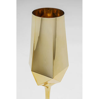 Champagne Glass Diamond Gold KARE MIAMI