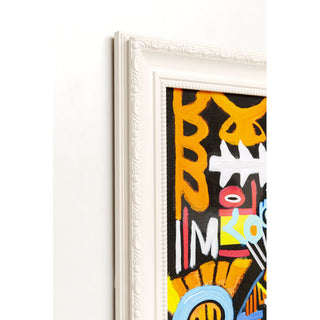 Framed Picture Doodle Face 80x80cm KARE MIAMI
