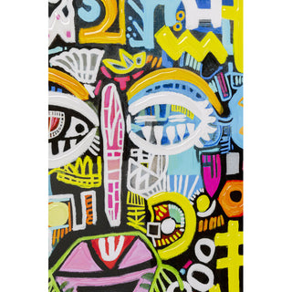 Framed Picture Doodle Face 80x80cm KARE MIAMI