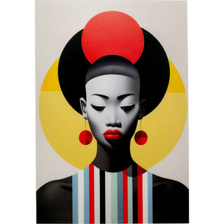 Glass Picture Muse Retro Lady Red 80x120cm KARE MIAMI