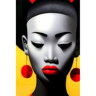 Glass Picture Muse Retro Lady Red 80x120cm KARE MIAMI