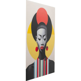 Glass Picture Muse Retro Lady Red 80x120cm KARE MIAMI