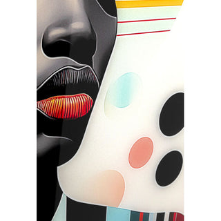 Glass Picture Muse Retro Lady Yellow 80x120cm KARE MIAMI