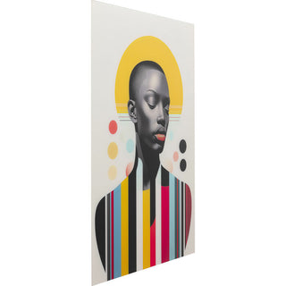 Glass Picture Muse Retro Lady Yellow 80x120cm KARE MIAMI