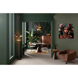 Glass Picture Muse Peacock 100x100cm KARE MIAMI