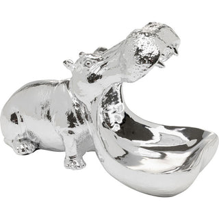 Deco Figurine Hungry Hippo 17cm Silver KARE MIAMI
