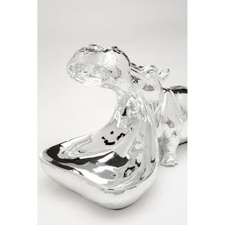 Deco Figurine Hungry Hippo 17cm Silver KARE MIAMI