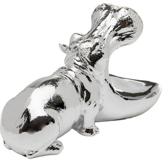 Deco Figurine Hungry Hippo 17cm Silver KARE MIAMI