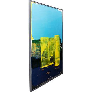 Framed Picture Abstract High Gloss Blue 120x160cm KARE MIAMI