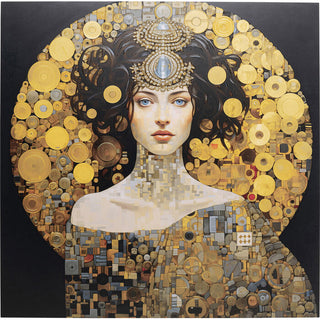 Glass Picture Art Nouveau Lady 3D 80x80cm KARE MIAMI