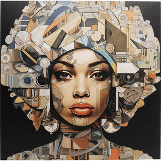 Glass Picture 3D Art Geo Woman 80x80cm KARE MIAMI