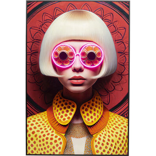 Framed Picture LED Fancy Blonde Lady 75x55cm KARE MIAMI