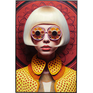 Framed Picture LED Fancy Blonde Lady 75x55cm KARE MIAMI