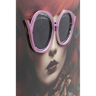 Framed Picture LED Fancy Red Lady 75x55cm KARE MIAMI