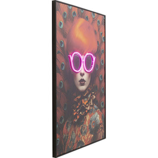 Framed Picture LED Fancy Red Lady 75x55cm KARE MIAMI