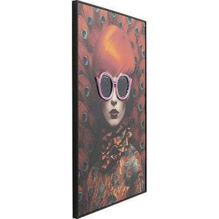 Framed Picture LED Fancy Red Lady 75x55cm KARE MIAMI