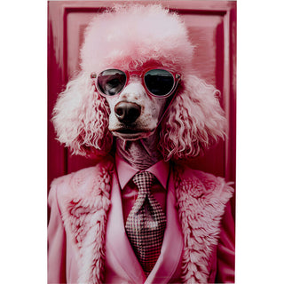 Glass Picture Pink Poodle 50x40cm KARE MIAMI