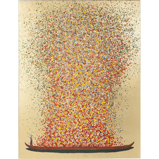 Canvas Picture Flower Boat Gold Pink 40x50cm KARE MIAMI