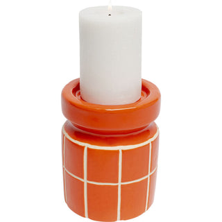 Candle Holder Bliss Tile Orange 14cm KARE MIAMI