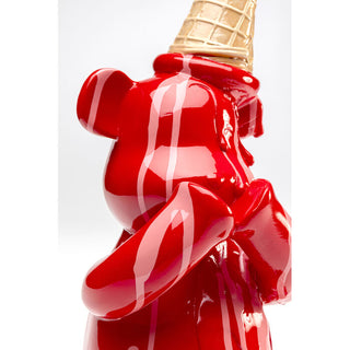 Deco Figurine Sitting Gelato Bear Red 37cm KARE MIAMI