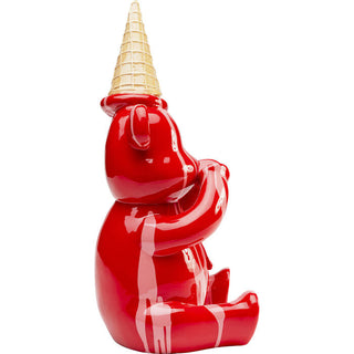Deco Figurine Sitting Gelato Bear Red 37cm KARE MIAMI