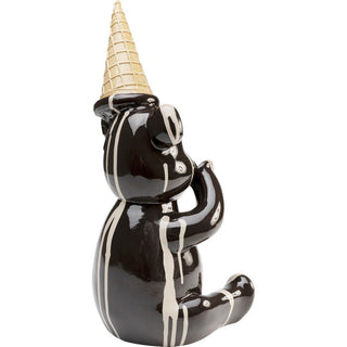Deco Figurine Sitting Gelato Bear Black 37cm KARE MIAMI