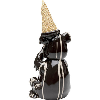 Deco Figurine Sitting Gelato Bear Black 37cm KARE MIAMI