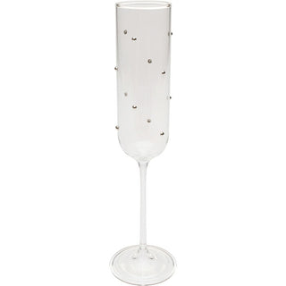 Champagne Glass Glam Dots Silver 25cm KARE MIAMI