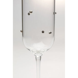Champagne Glass Glam Dots Silver 25cm KARE MIAMI