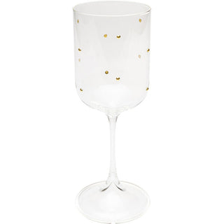 White Wine Glass Glam Dots Gold 22cm KARE MIAMI