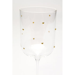 White Wine Glass Glam Dots Gold 22cm KARE MIAMI