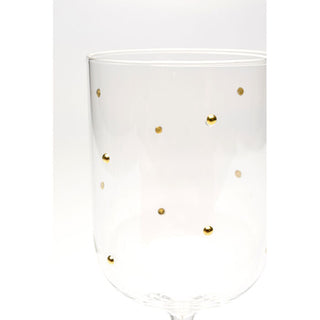 White Wine Glass Glam Dots Gold 22cm KARE MIAMI