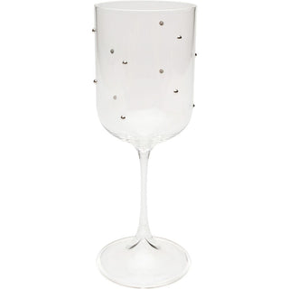White Wine Glass Glam Dots Silver 22cm KARE MIAMI