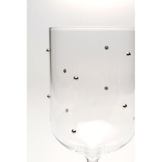White Wine Glass Glam Dots Silver 22cm KARE MIAMI