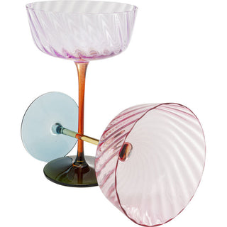 Champagne Glass Twist 18cm assorted KARE MIAMI