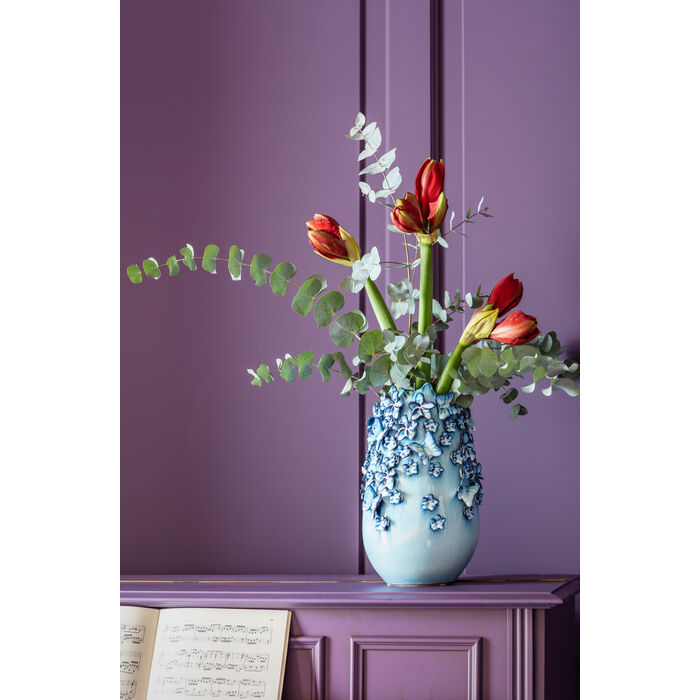 Vase Butterflies Lightblue 35cm