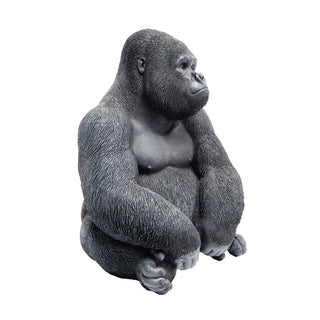 Deco Figur Monkey Gorilla Side Medium Black KARE MIAMI