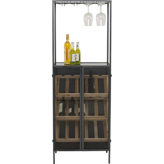 Wine Shelf Porto Bar Black 60x170cm KARE MIAMI