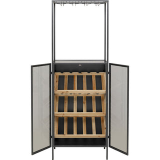 Wine Shelf Porto Bar Black 60x170cm KARE MIAMI