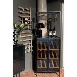 Wine Shelf Porto Bar Black 60x170cm KARE MIAMI