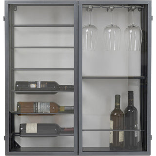 Wall Wine Shelf Porto Black 75x80cm KARE MIAMI