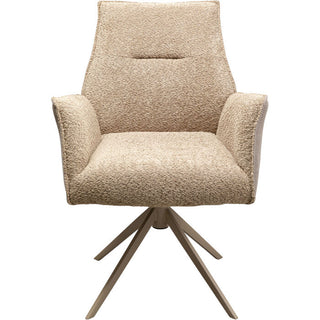 Swivel Chair with Armrest Liverpool Greige KARE MIAMI