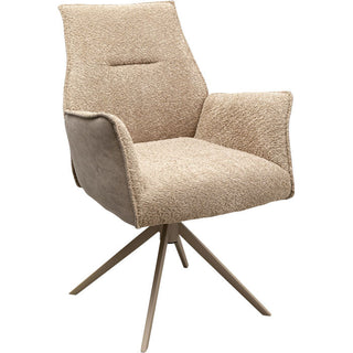 Swivel Chair with Armrest Liverpool Greige KARE MIAMI