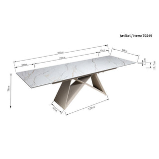 Extension Table Nelly Greige 180(40+40)x90cm KARE MIAMI