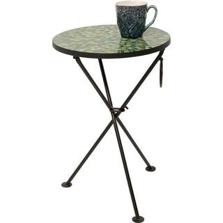 Side Table Clack Mosaic Green Blue Ø35cm KARE MIAMI