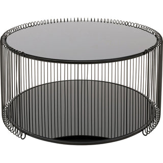Coffee Table Wire Double Black Ø80cm KARE MIAMI
