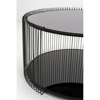 Coffee Table Wire Double Black Ø80cm KARE MIAMI