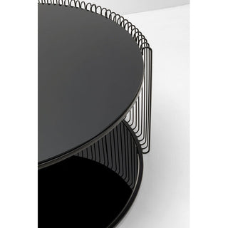 Coffee Table Wire Double Black Ø80cm KARE MIAMI