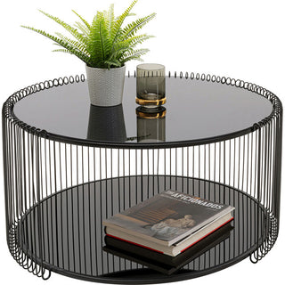 Coffee Table Wire Double Black Ø80cm KARE MIAMI